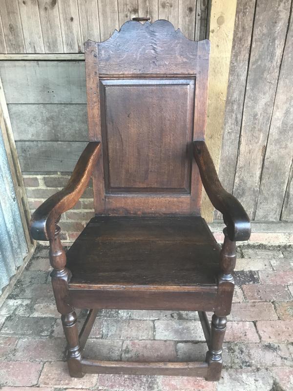 17th century oak Wainscot chair .