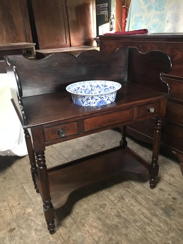 Victorian Mahogany washstand with bowl .