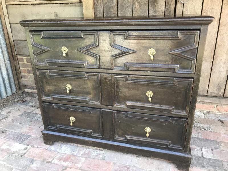 17th century oak continental chest of drawers .
