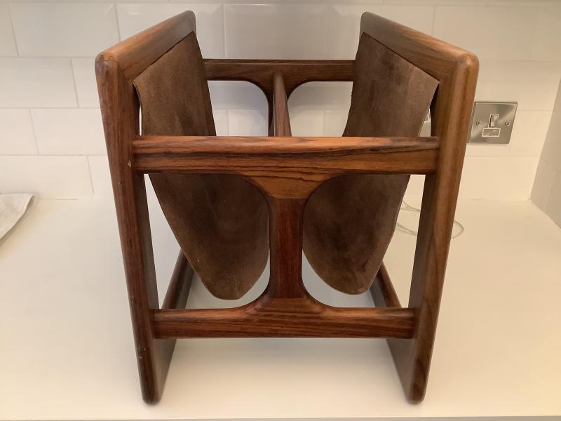 Mid century Danish magazine rack by Aksel Kjersgaard.