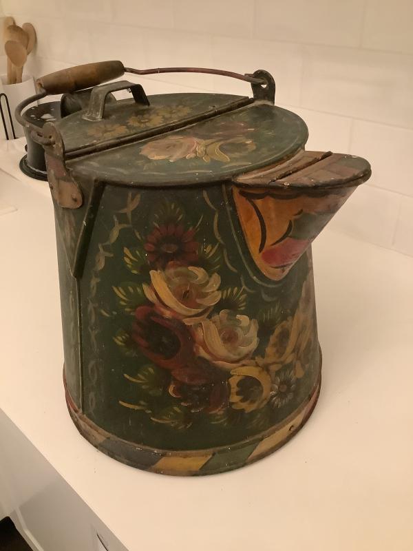 Large antique Buckby water can canalware