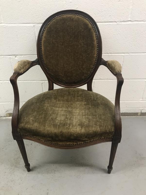 Early 19th century Mahogany salon chair .