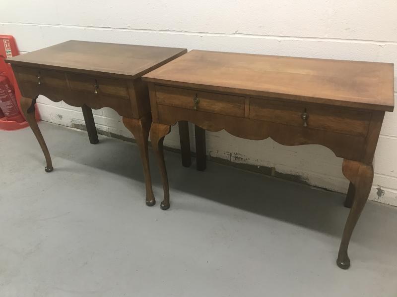 Pair of Queen Anne style console tables